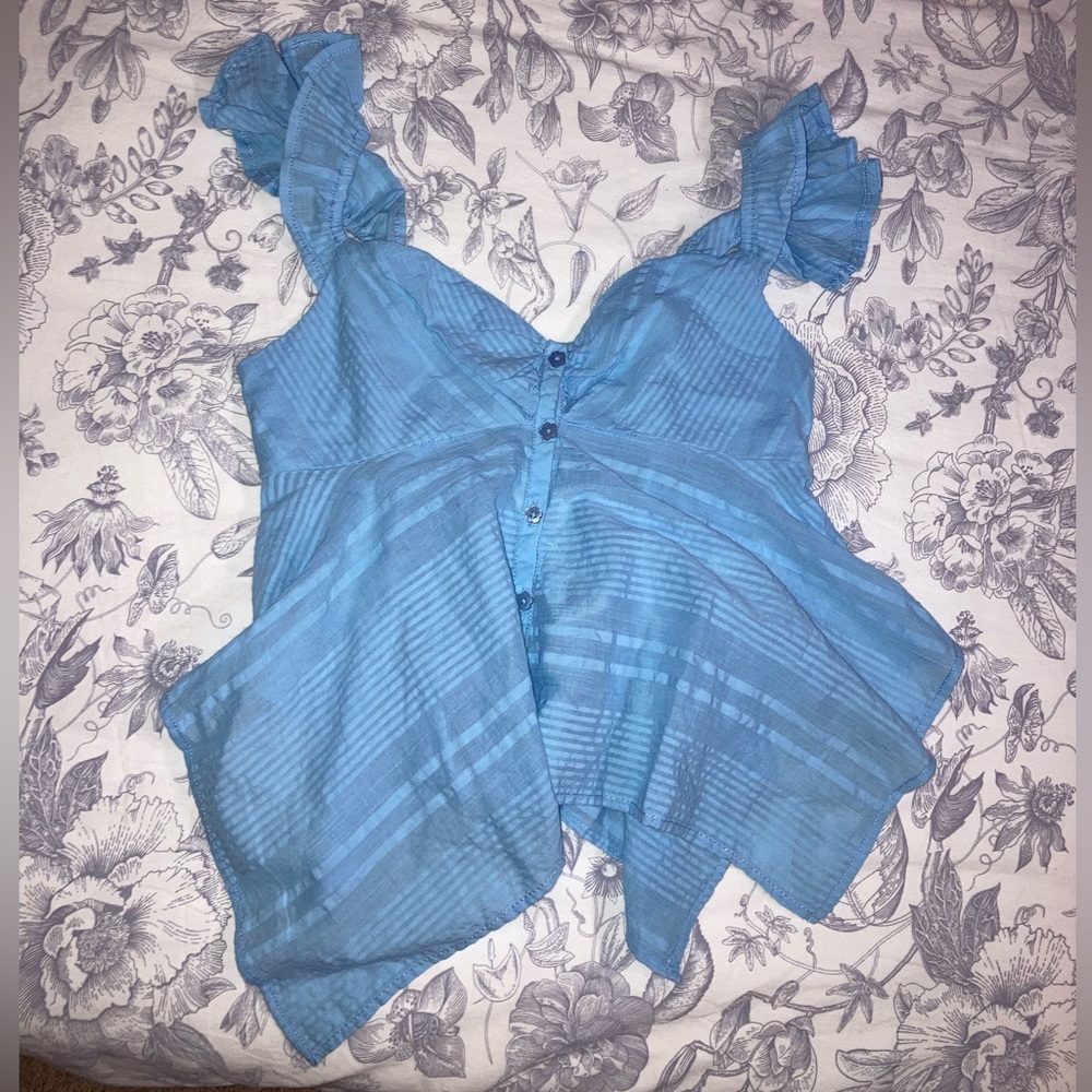 UO Flowy Light Blue Top
